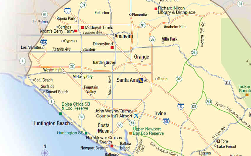 Orange County Map Of Cities